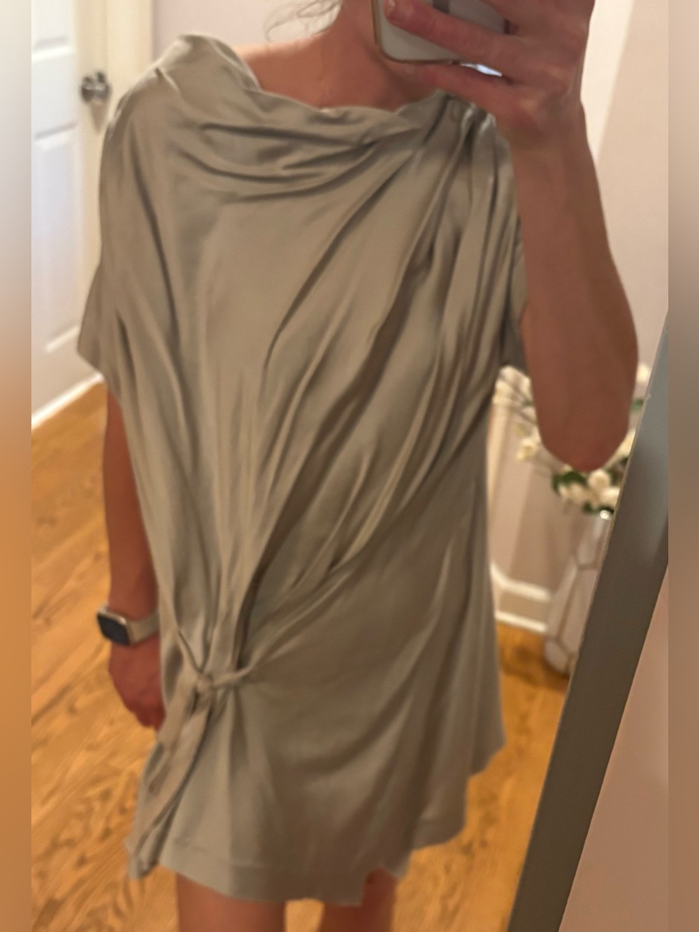 Donna Karan Draped Side-Knot Tunic